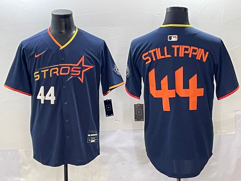 Men 2025 Houston Astros #44 Still Tippin Blue Three generations Joint Name Nike MLB Jersey style 2